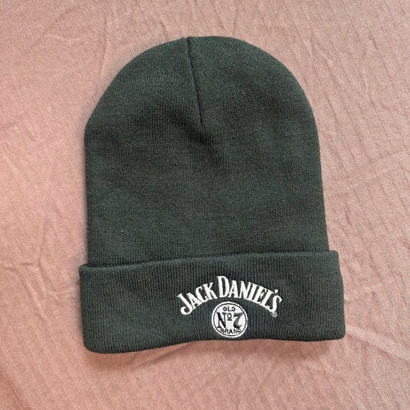 Jack Daniels Hat Beanie BlackEmbroidered Logo OSFA Port & Company Skull Cap - Picture 1 of 4